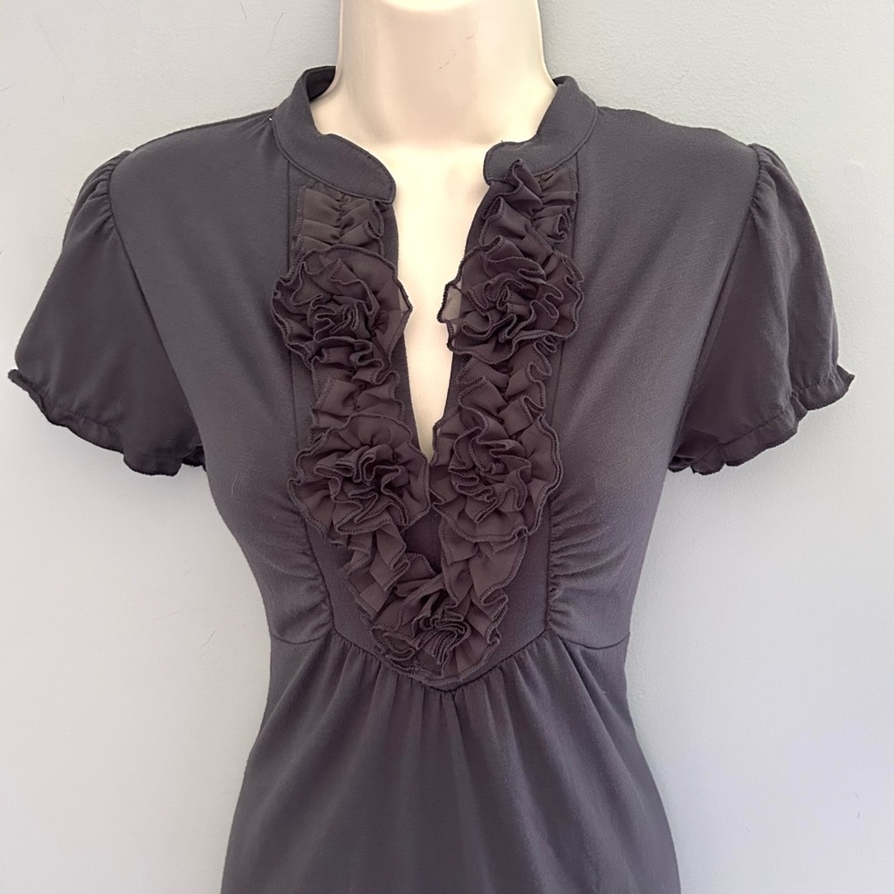 Y2K Vintage Ruffled Babydoll Top Purple Gray Size Medium - Picture 2 of 12